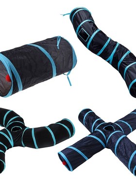Cat Tunnel Toy Funny Pet 2/3/4/5 Holes Play Tubes Ball Colla