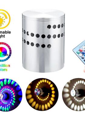 LED Spiral Hole Wall Light 16 Colors With RGB Remote