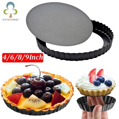 1pc Tart Quiche Flan Pan Non-Stick Molds Pie Pizza Cake Roun