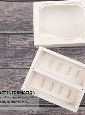 10pcs Paper Macaron Box Cake Box With Window Paper Packing B