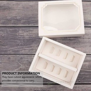 10pcs Paper Macaron Box Cake Box With Window Paper Packing B