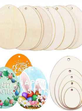 0506080mm  Easter Egg Wood Slices Easter Hangibng Pen