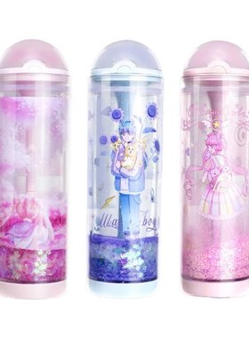 Fancy Quicksand Pencil Case with Clear Small Storage Bin Dec