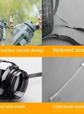 1L 2L 3L Large Capacity Sports Water Bottle Portable Debris