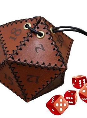 Dice Bag PU Leather Dice Pouch Polyhedral Dice Shape Coin