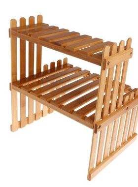Plant Shelf Flower Display Stand Bamboo Wood Storage Rack