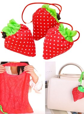 Eco-friendly Nylon Market Shopping Bag Cute Strawberry Patte