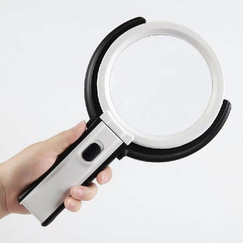 Desktop folding handheld magnifying glass folding 10 lights
