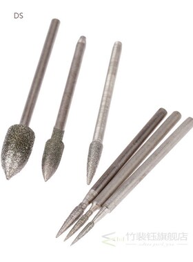 6Pcs 1/1.5/2/3/4/6mm Diamond Grinding Head 2.35mm Shank Poli
