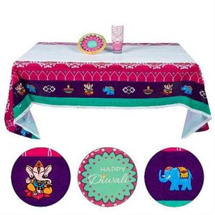 Table Diwali Cloth Party Plates Decorations Indian Paper