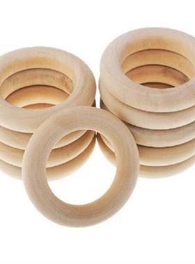 10 Pieces 58mm Baby Natural Teething Rings Wooden Loop for