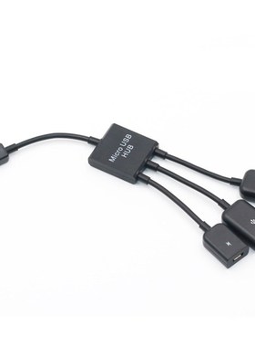 Host Mobile Phone OTG USB Cables Lead  Adapter Dual Hub Mic