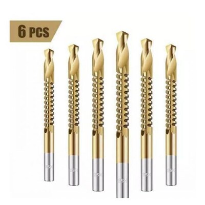 6 Pcs HSS Drill Bit Set Spiral Screw Metric Composite Tap Tw