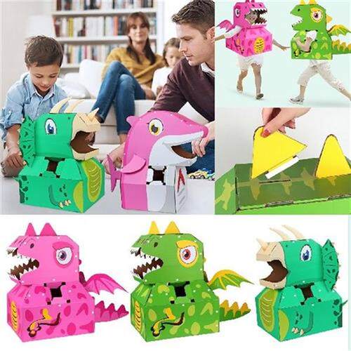 Kids Dinosaur Cardboard Wearable 3D Carton Paper Toy