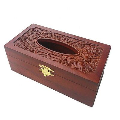 Napkin Holder Decoration Hollow 1PC Vintage Rosewood Wooden