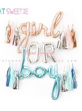 Gender Reveal Balloon Girl or Boy letter Foil Balloons Baby