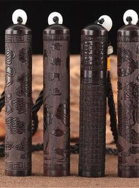 Ebony Toothpick Bucket Wood Toothpick Holder Bucket Upscale