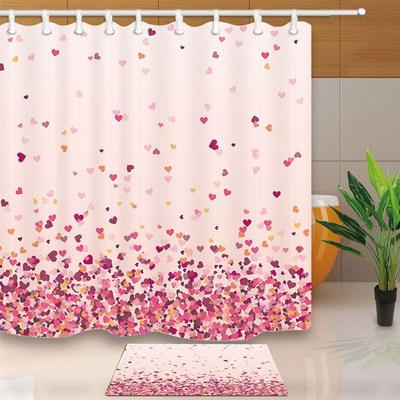 Shower Curtains Bathroom Hooks Fabric Home-Decoration Waterp