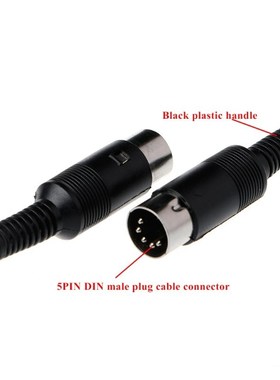 3 Pcs DIN Male Plug Cable Connector 5 Pin with Plastic Handl