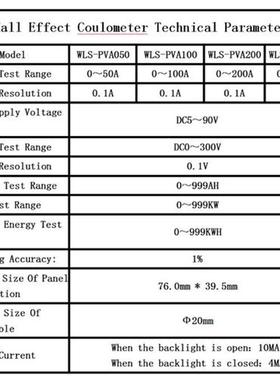 DC300V 100A 200A 400A Hall Effect Coulometer Digital Voltmet