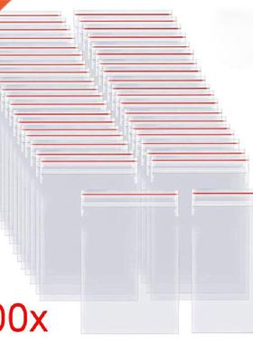 100pcs/pack Resealable Zip Lock Bags Self Seal Clear Plastic
