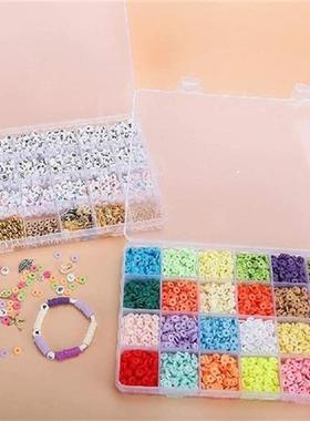 48Grid Clay Slice Letter Set 24Color 4800Pcs 6mm Flat Round