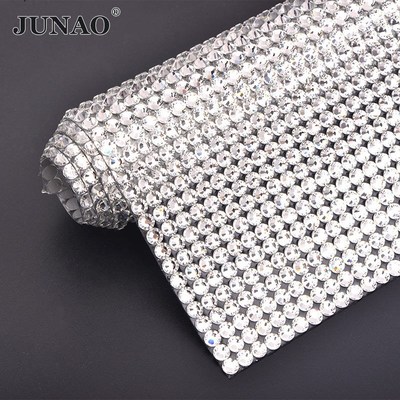 JNAO 24*40cm Top Quality Adhesive Crystal AB Rhinestone Mesh