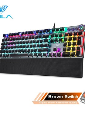AULA Gaming Mechanical Keyboard Retro Square Glowing Keycaps