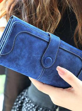 Many Departments Faux Suede Long Wallet Women Matte Leather