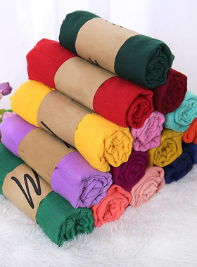 2021 Cotton Linen Scarf Women Designer Luxury Spring Winter