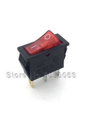 10pcs/lot Ultra-thin rocker switch KCD3-101N red/green 3 pin