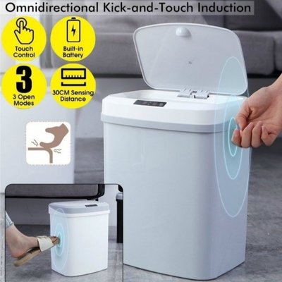 Induction Trash Can 14L Home Intelligent Waste Bins Automati