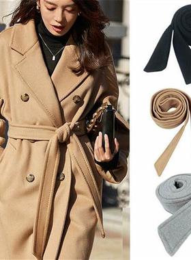 Fashion Jacket Sweater Classic Coat Belt Faux Wool Overcoat