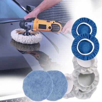 Polishing Bonnets 8Pcs Microfiber Orbital Buffer 9-10 Polis