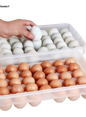 Single-layer 34 Grid Refrigerator Egg Holder Box Storage Foo