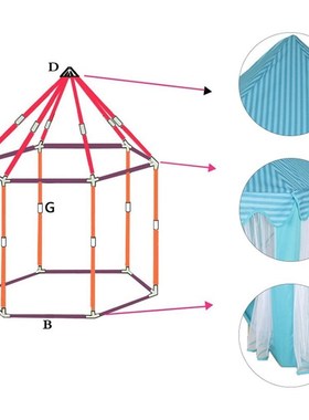 Children's Tent Castle Playhouse Princess-Tent Kids Indo