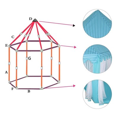 Children's Tent Castle Playhouse Princess-Tent Kids Indo