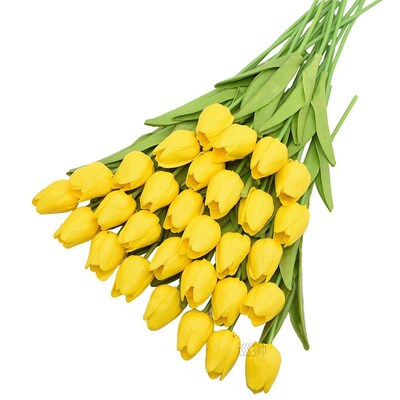 31Pcs Tulips Artificial Flower Real Touch Tulipe Flowers Fak
