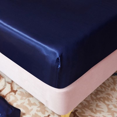 Soft Satin Silk Fitted Sheet Pillowcase Mattress Cover Bed S