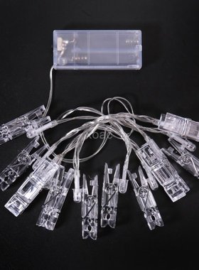 1.2M 10 LED Card Pictures Photos Clips Pegs Bright String Li