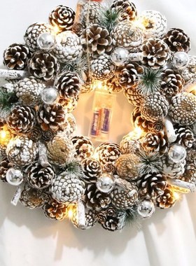 35cm Christmas Wreath LED Bulbs Battery Operated Door Home