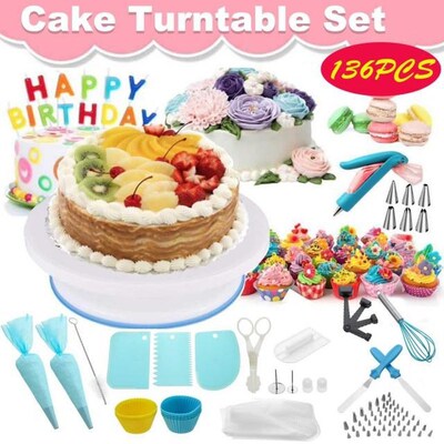 136Pcs/Set Cake Decorating Kit Pastry Tube Fondant Tool Cake