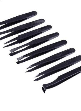 8pcs Precision ESD Tweezers Plaic Anti-atic Tweezer Pinc