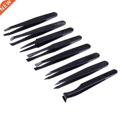 8pcs Precision ESD Tweezers Plaic Anti-atic Tweezer Pinc