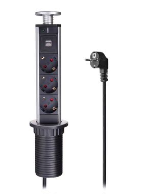 3/4 Power Port Pull Up Socket Electrical Power Socket Table