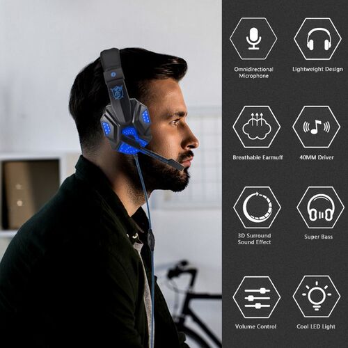 Professional Bass Gamer Wired Headphones For PS4 Switch Xbox