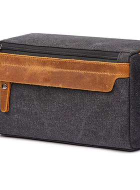 Toiletry Bag for Men Shaving Kit Bag Crazy Horse Leather Dop