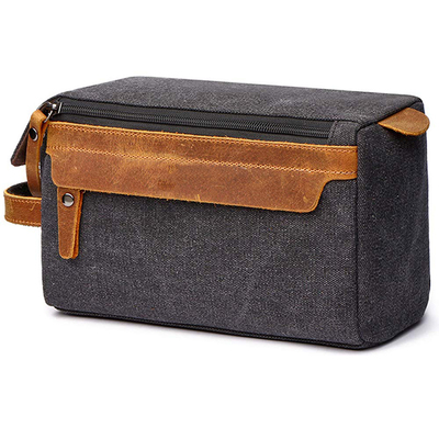 Toiletry Bag for Men Shaving Kit Bag Crazy Horse Leather Dop