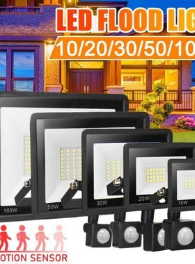 PIR Motion Sensor LED Floodlight Waterproof Spotlight 10W 30