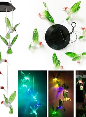 1pcs Solar Color Changing LED Bee Wind Chimes Light Lamp